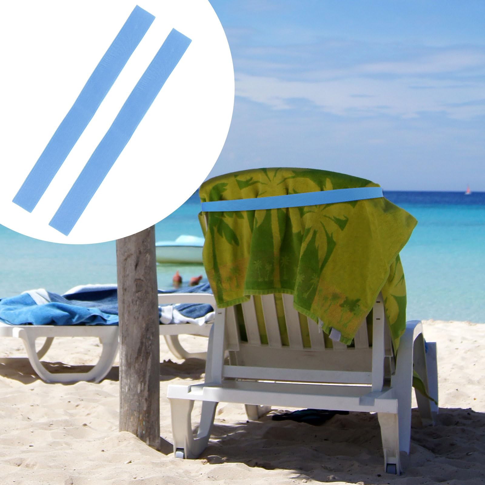 FUIPVGI Confezione da 6 fascette per asciugamani da spiaggia, fasce per asciugamani da spiaggia, cinghie per asciugamani da spiaggia leggeri per lettini da sole, supporto elastico per asciugamani da