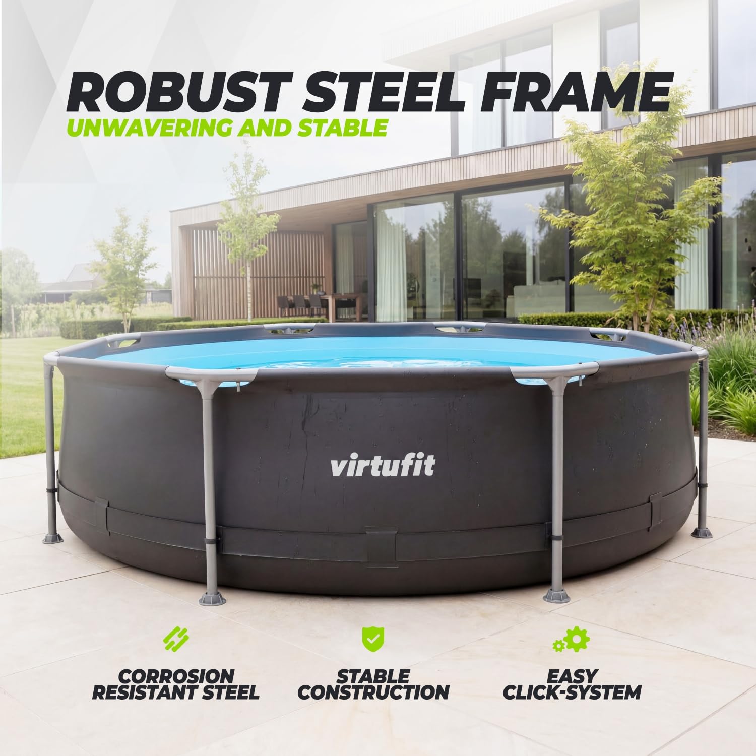 VirtuFit Rundpool Ø305 cm inkl. Filterpumpe Gartenpool