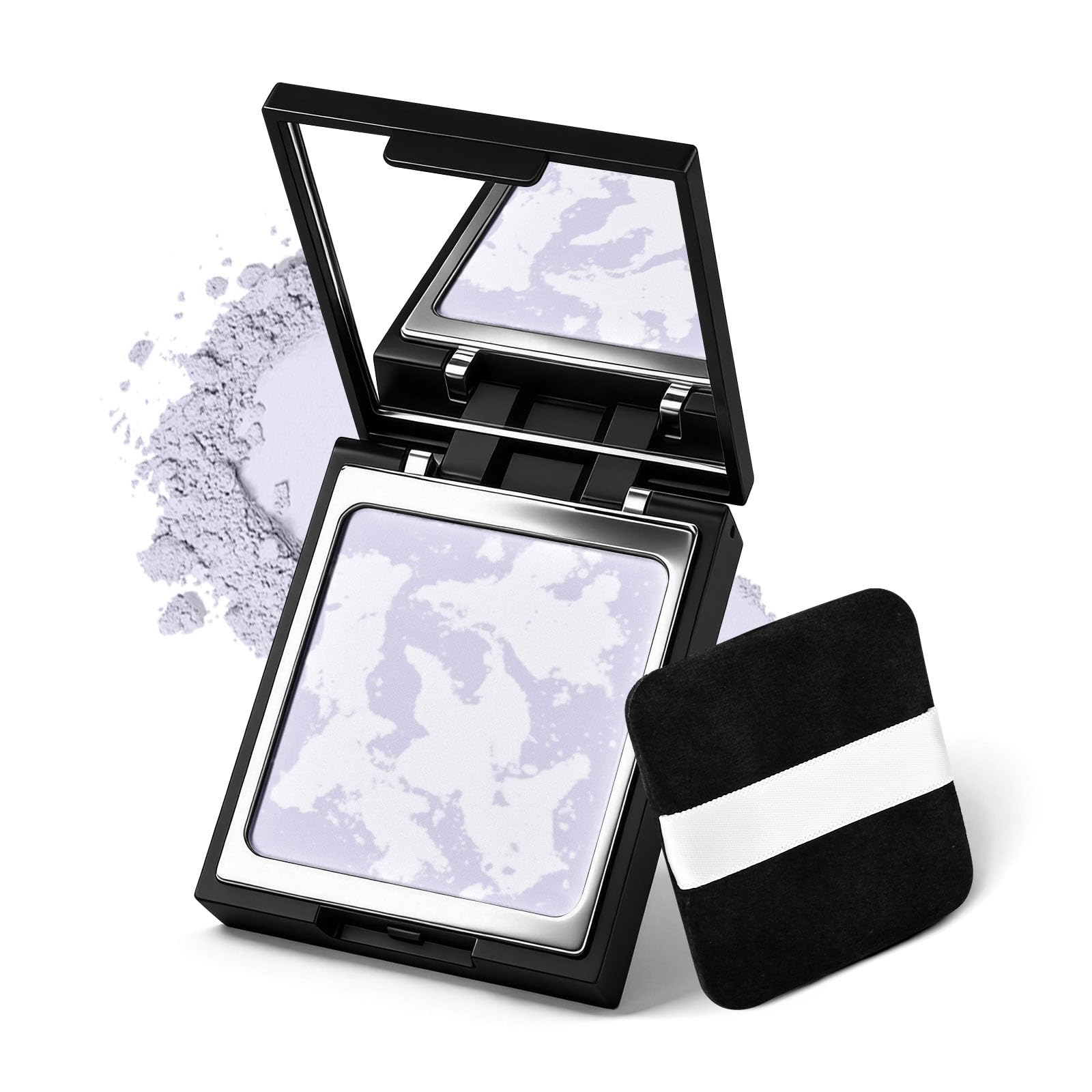 KYDA Soft Focus Purple Setting Powder, Waterproof Translucent Pressed Powder, Lasting Oilcontrol Setting Makeup for All Skin, Lightweight Oilabsorbing Formula, Cover Dull Skin, Tone-up Effect, 0.35oz Purple(correct dullness and tone-up skin)