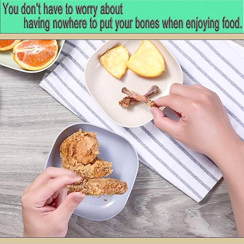 Miniatura 5 de NA 5 platos cuadrados ligeros de paja de trigo de 5.7 in, platos profundos, vajilla de camping para servir pasta y fruta para niños pequeños y