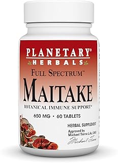 Planetary Herbals Full Spectrum Maitake Mushroom Tablets, 600 mg, 60 Count