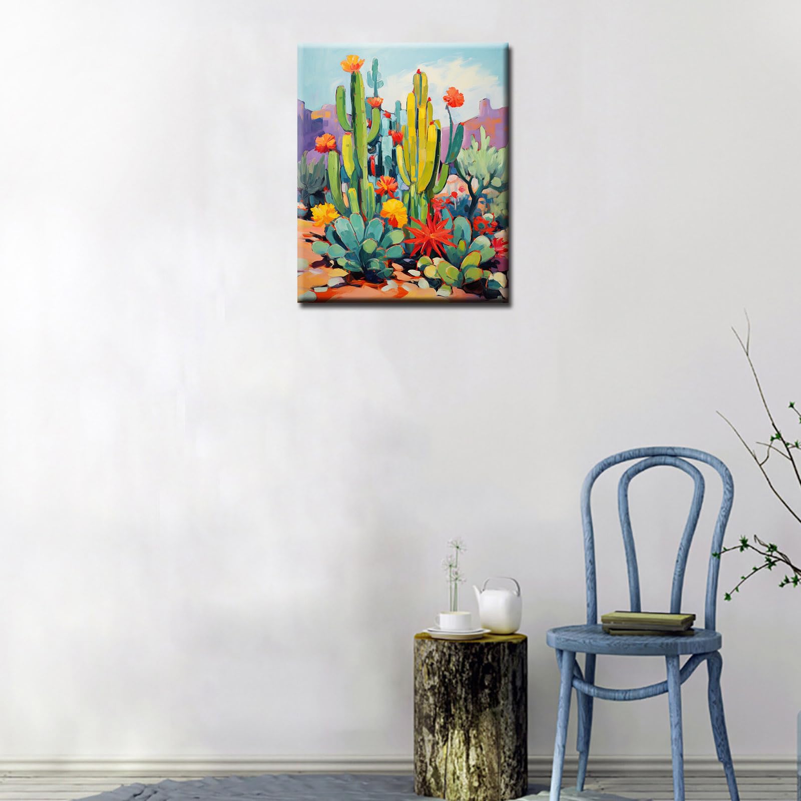 TUMOVO - Kit de pintura por números para adultos, pintura al óleo de cactus del desierto, pintura TUMOVO - Kit de pintura por números para adultos, pintura al óleo de cactus del desierto, pintura
