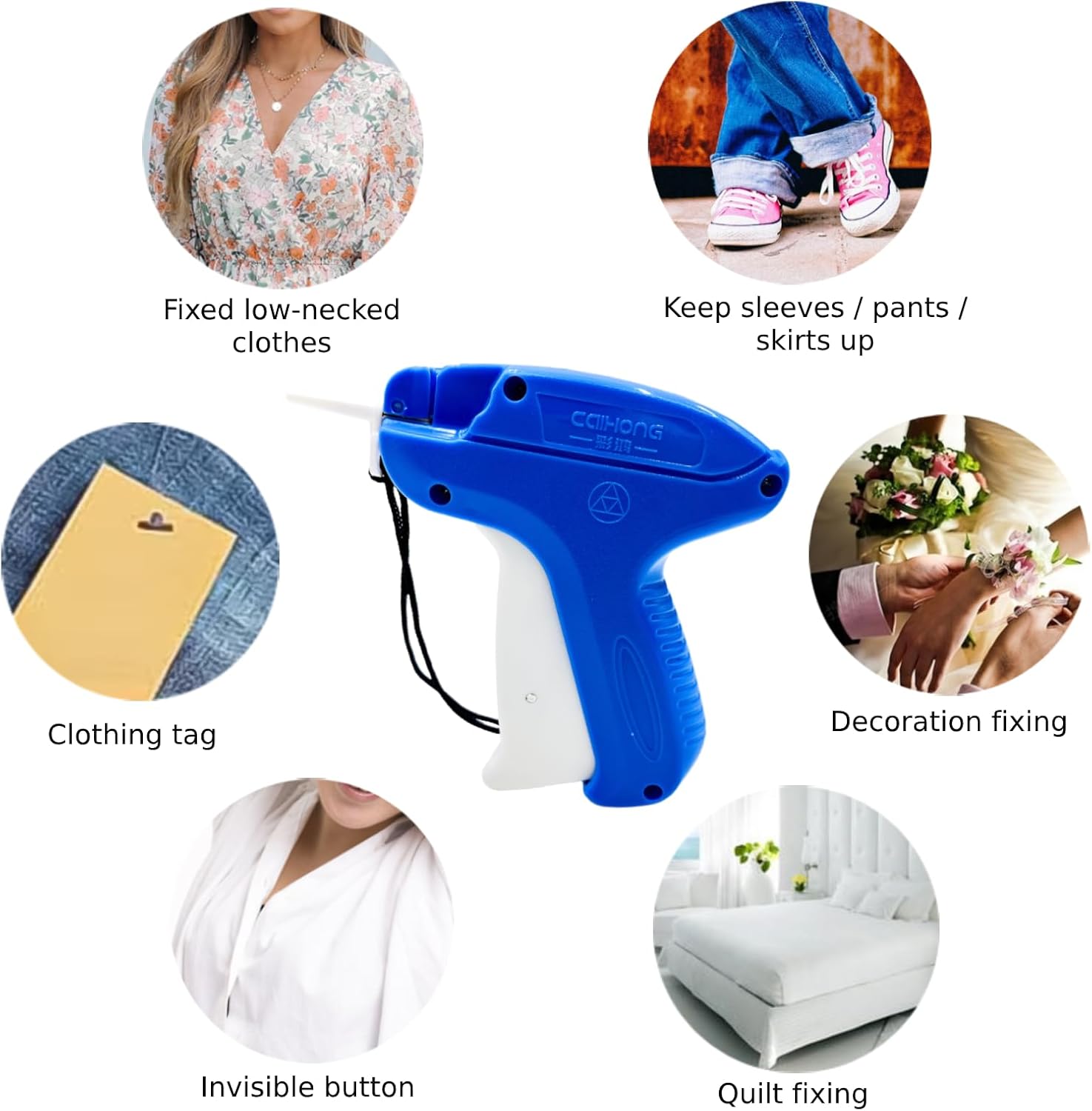 Condition photo showing New/Like New for stitch gun for clothes stitchy - quick clothing fixer micro sewing gun kit hemming sticky with 5 fine needle, 500 white fasteners + 500 black fasteners