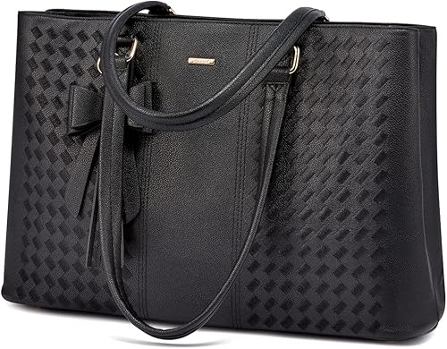 Bolsa de mano para laptop para mujer, de 15.6 pulgadas, impermeable, de cuero, para computadora, para negocios, oficina, trabajo, maletín,