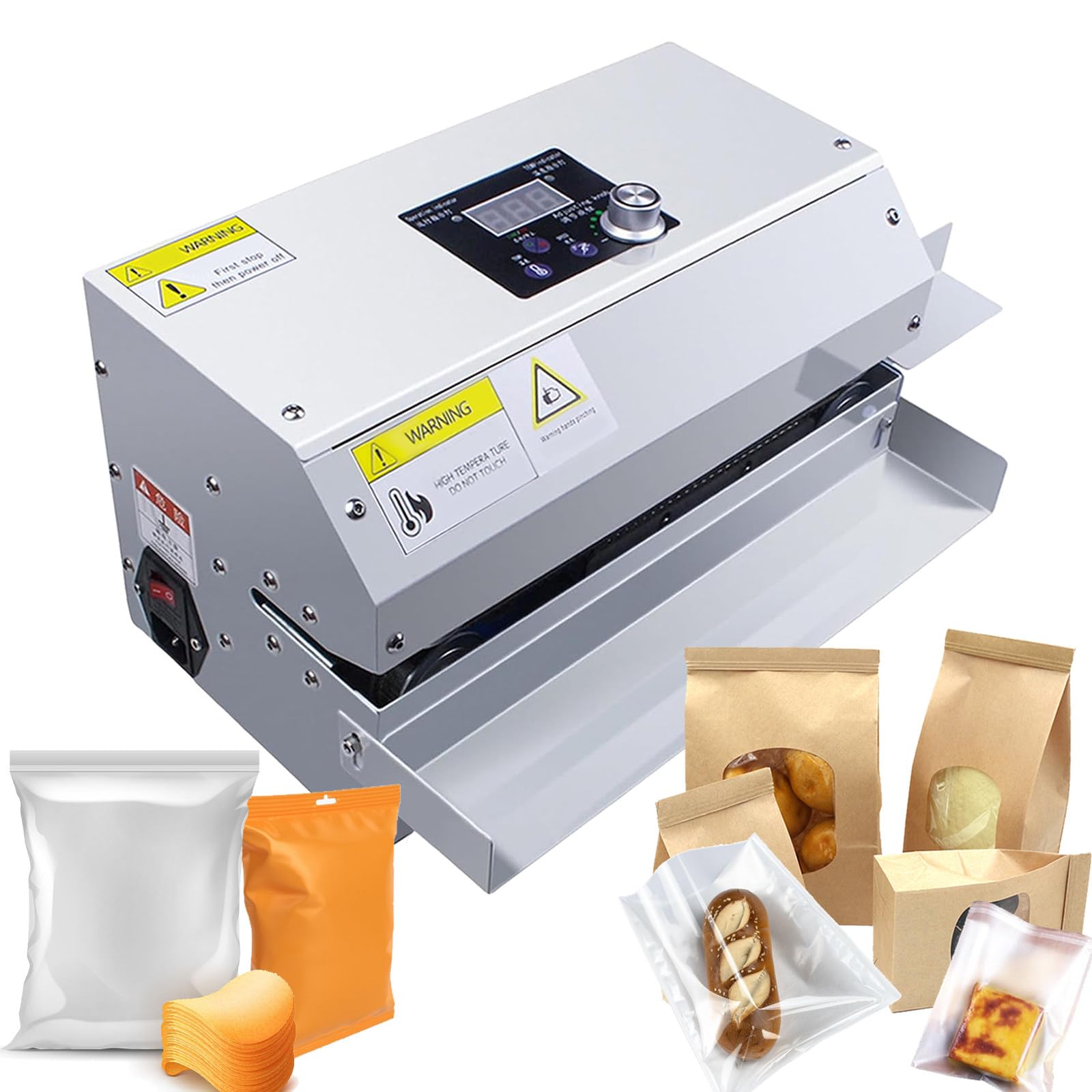 Machine de Scellage Continue 300W, Scelleuse de Sacs Continue Horizontale Automatique, Thermoscelleuse Glf-100 pour Biscuits, Peut Imprimer La Date de Scellage