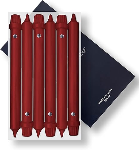 Vista 40 de Colonial Candle Unscented Taper Candle, Handipt Collection, Green, 10 in, Pack of 6 Candlesticks - Up to 8 Hours Burn