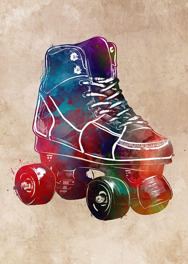 Affiche artistique de patins à roulettes Justyna Jaszke (61 x 86 cm)