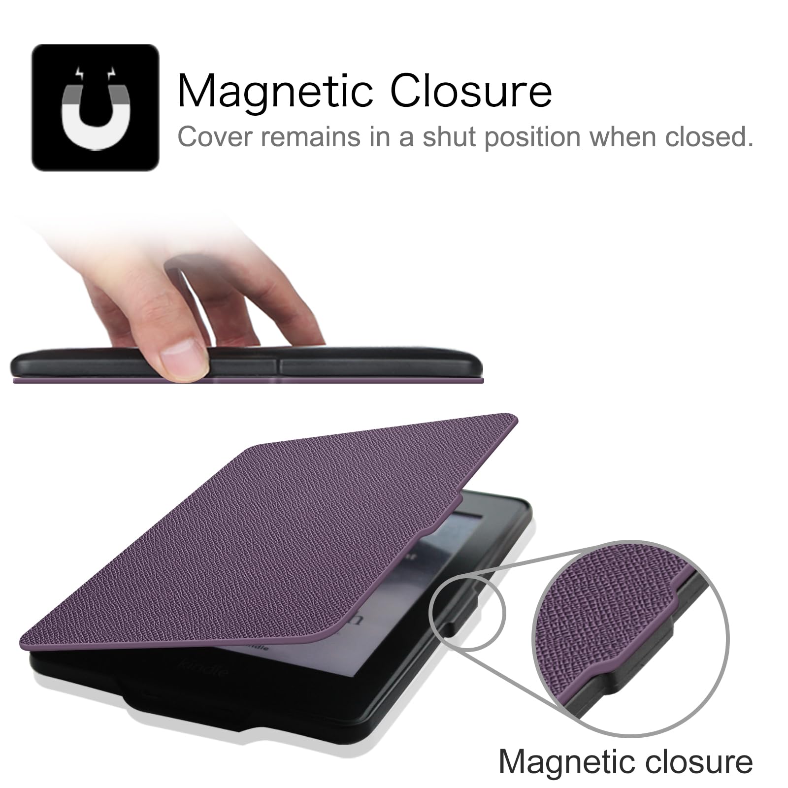 FINTIE Custodia per Kindle Paperwhite 6" 2012-2017 Modello EY21 DP75SDI, Cover Sottile Leggero con Auto Sveglia/Sonno, Viola
