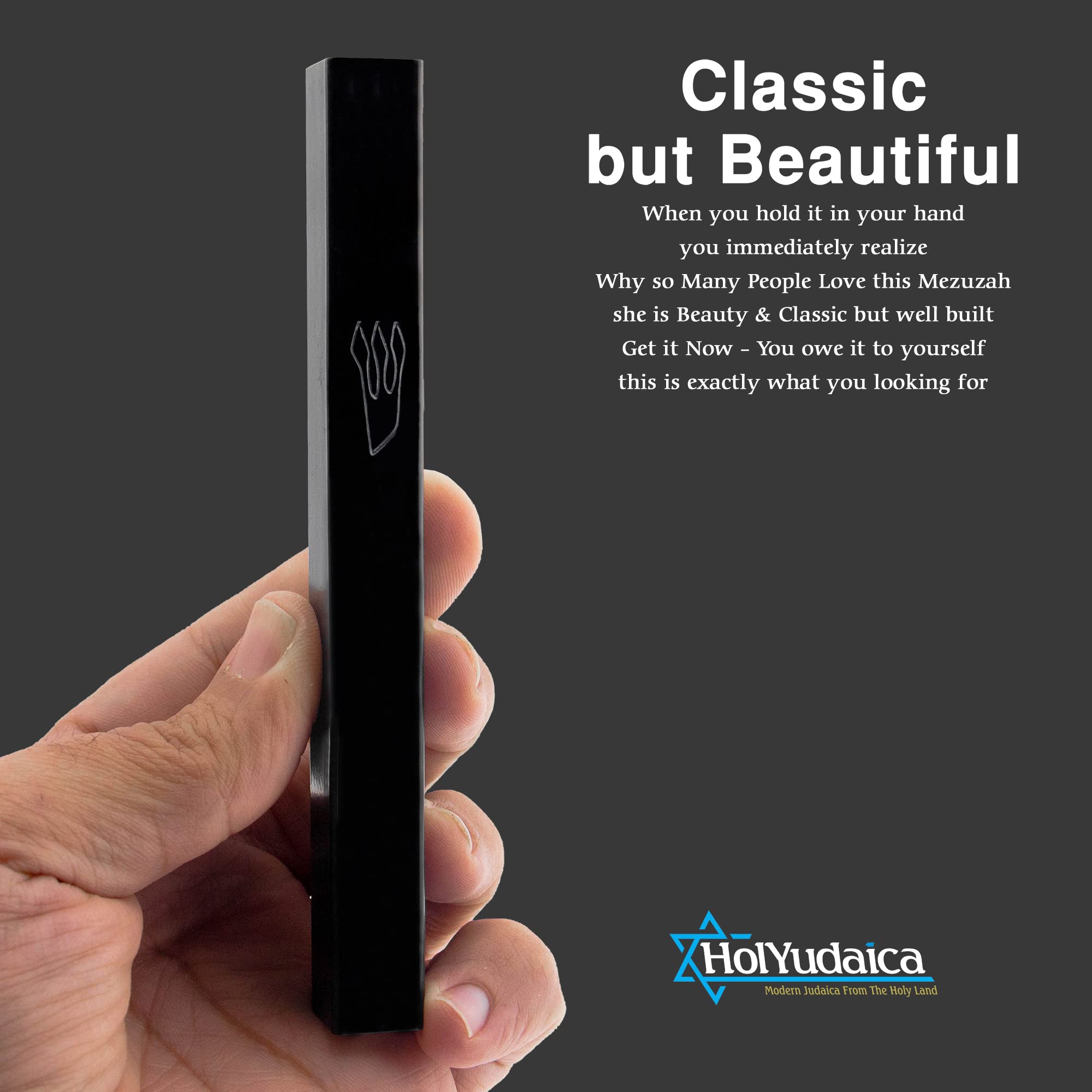 HolYudaica 3-Pack Black Gray Aluminum Mezuzah Case - Easy Peel & Stick, Weatherproof For 5/12cm Scrolls - View #4