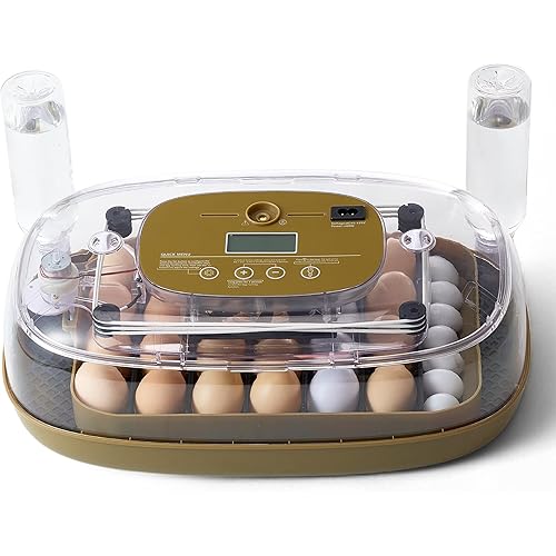 HIRALIY 24 Incubators for Hatching Egg Automatic Turner with Candler Smart Temperature and Humidity Control, 360° Viewing, Ideal for Chicken, Duck, Quail, Goose, Farm, Home, Classroom Hatching