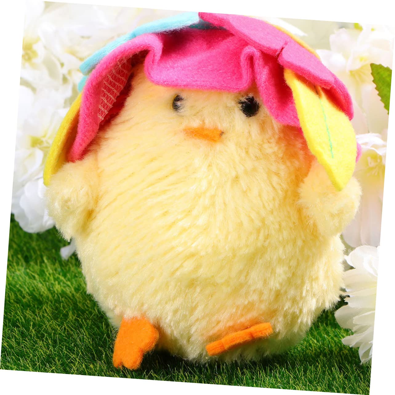 3pezzi Bambola Di Pollo Di Pasqua Per Bambola Decorazione Delicata Cappello Di Fiori Per Pasqua e Decorazioni Per Vetrine