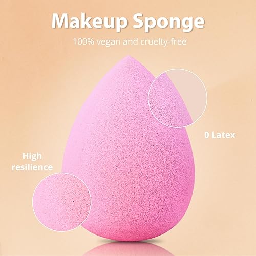 Miniatura 6 de BEAKEY Juegos de brochas de maquillaje, juegos de brochas con esponjas de maquillaje (10+2pcs, con estuche negro)