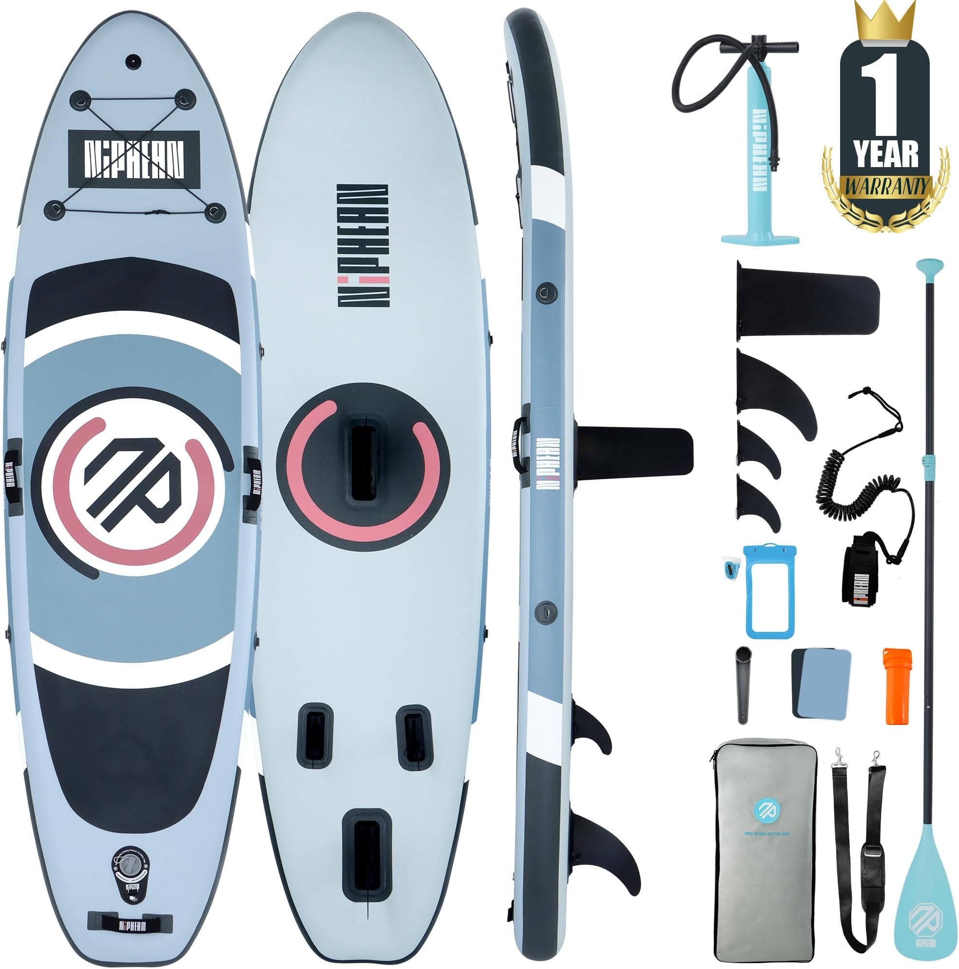 Niphean Inflatable Paddle Board with Stable Wing and Durable SUP Accessories, 10' Stand up Paddle Boards for Adults & Youth, Idea for Stand up Paddleboarding Beginner, Versatile Yoga Paddle Board