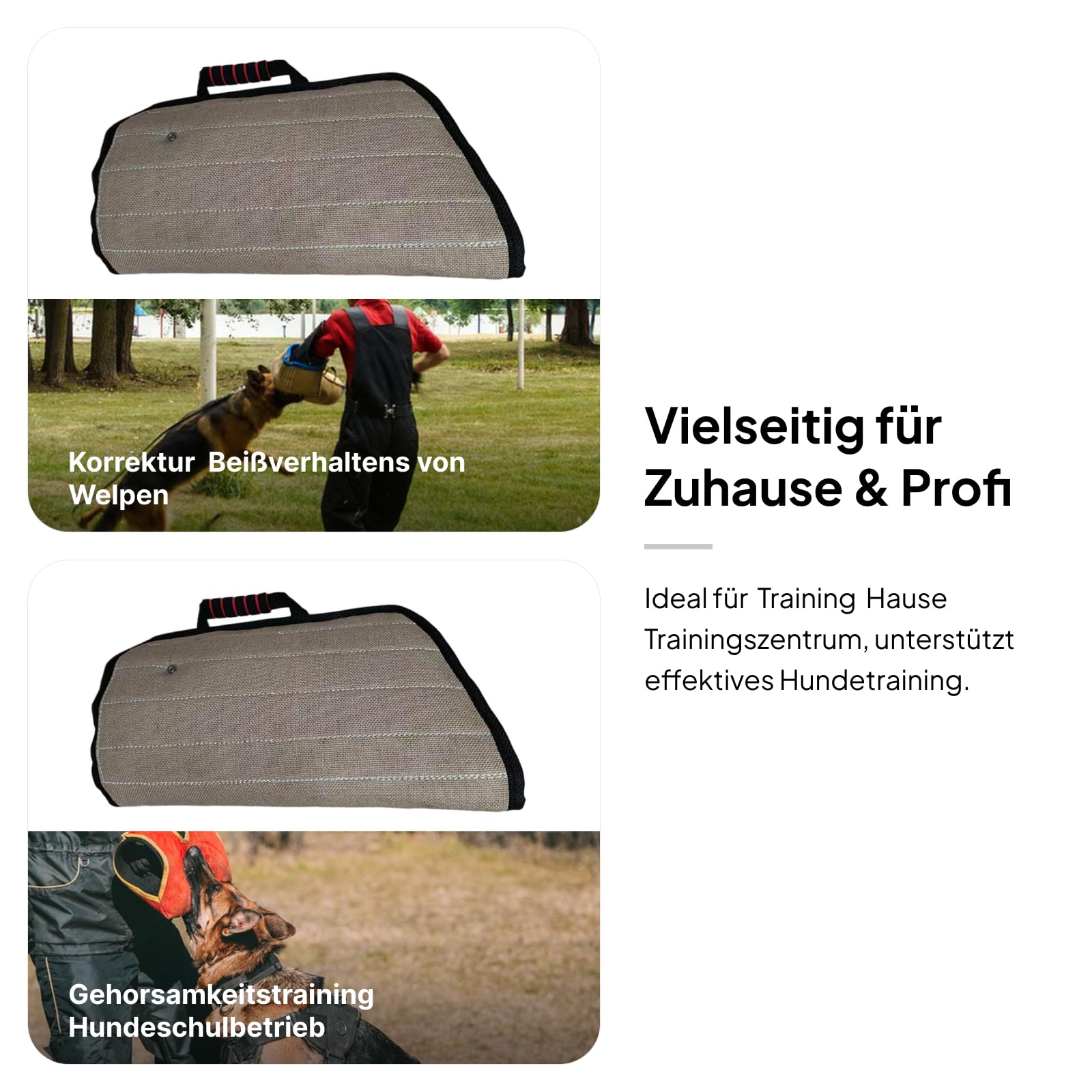 Sharplace beißarm-Hülse, professioneller Armschutz mit Seitengriff, Hunde-Trainingsarm-Hülse für Junge Hunde, kleine, mittelgroße und große Hunde, Schwarzer Rand