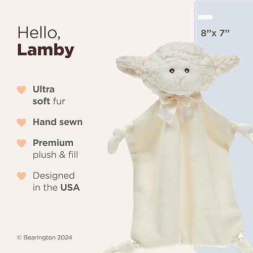 Miniatura 3 de Bearington Baby Wee Lamby manta de seguridad de peluche de cordero 80 x 70in