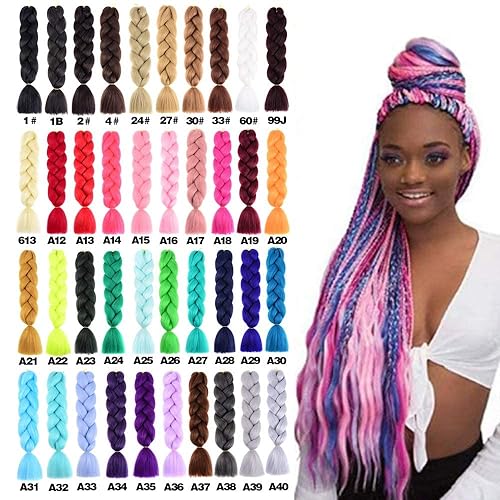 Miniatura 8 de 6 juegos de extensiones de cabello Kanekalon trenzado y sombreado, pelo de fibra sintética de alta temperatura de 24 pulgadas para trenzas crochet