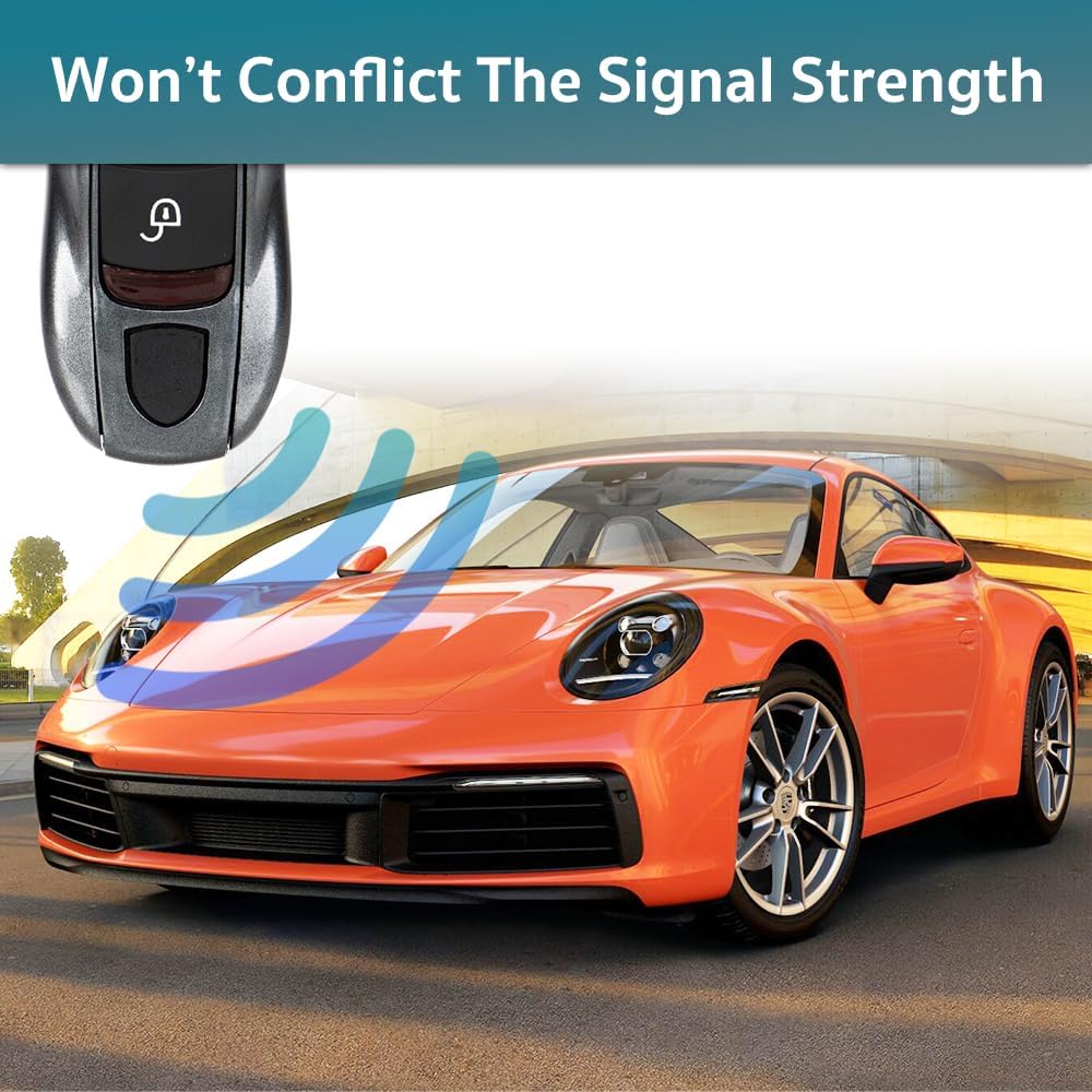 3-Piece Painted Key Fob Shell Cover Replacement - Compatible with Porsche Key Fob, MK1 ( Agate Grey )