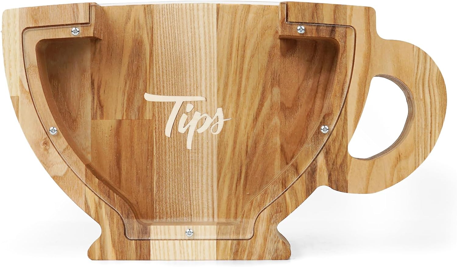 Wood Tips Jar for Restaurant, Tip Boxes for Money, Tip Buckets for Musicians, Acrylic Tip Box for Bartender, Tip Container for Money, Tip Jar for Bar, Tip Cup for Coffee Shop, Coin Banks for Adults