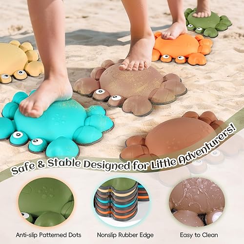 Miniatura 3 de TOPNEW Piedras de paso para niños pequeños, 6 piezas antideslizantes para promover las habilidades de coordinación de los niños, juguetes