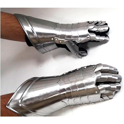 Metal Armour Hand Gloves Pair with Inviting Decor Appeal-(36302) halloween Gloves