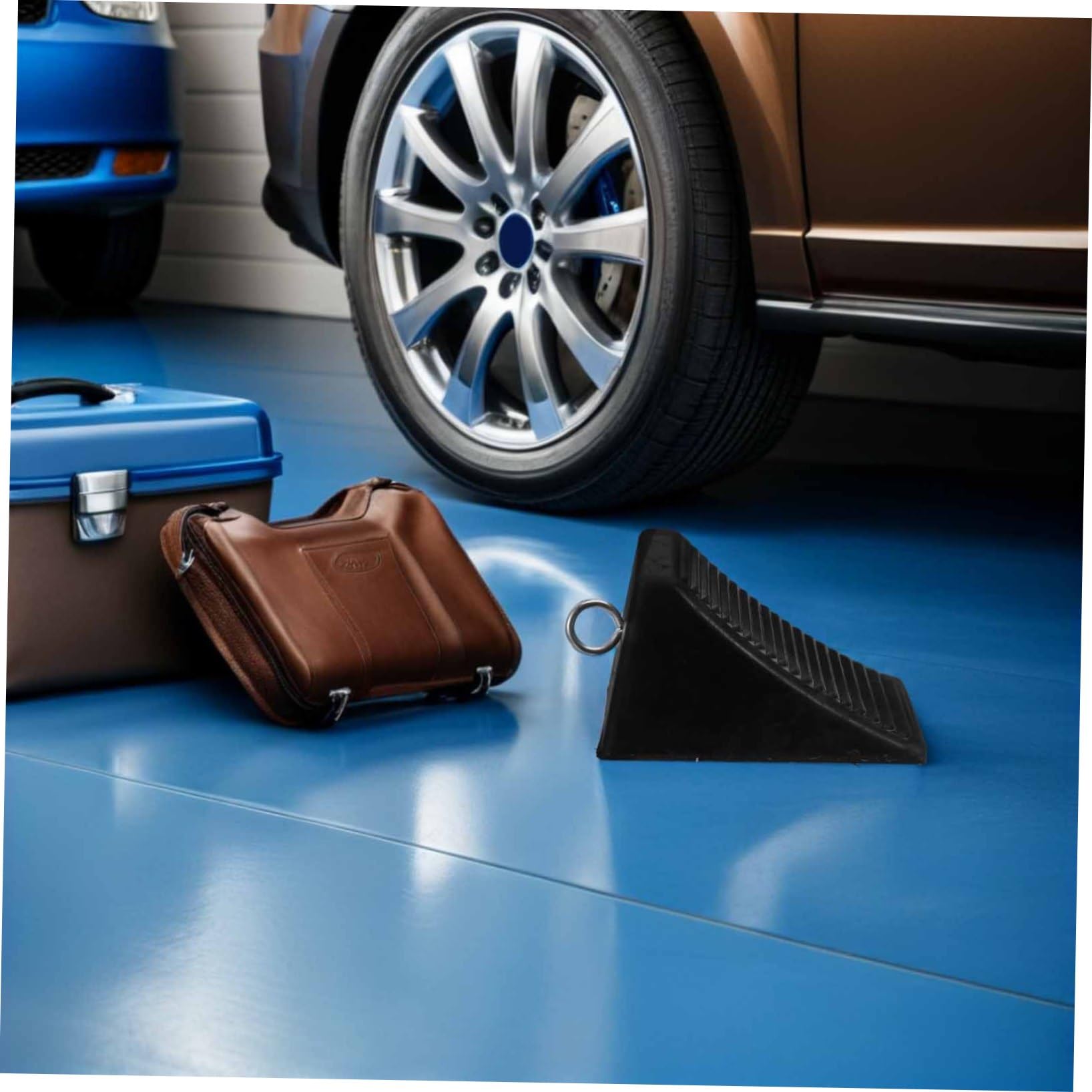 Ipetboom 2stücke Reifenkeile für Auto Parken Gummi-parkstopper mit Antirutschmatte Radstopper für Garage Gummiautostopper für Sicheres Parken Reifenkeile für Kleine Fahrzeuge