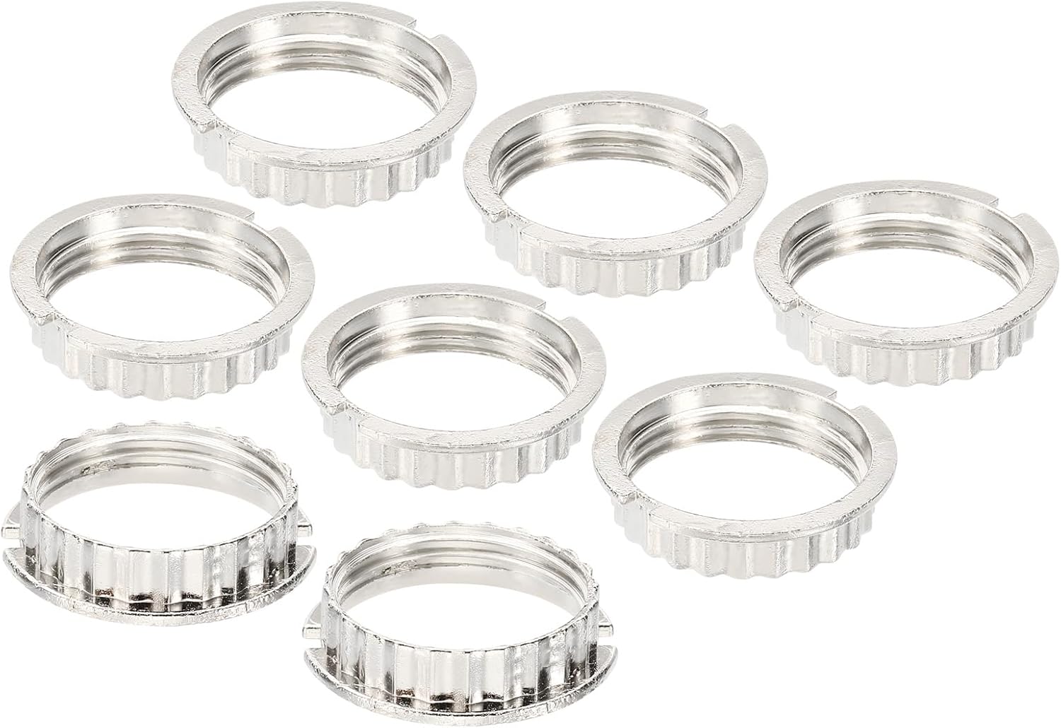 PATIKIL G9 Light Socket Rings, 5 Pack Shade Holder Adapter Alloy Ring Converter Light Holder for 1-1/16" Diameter Table Floor Lamp, Silver Tone