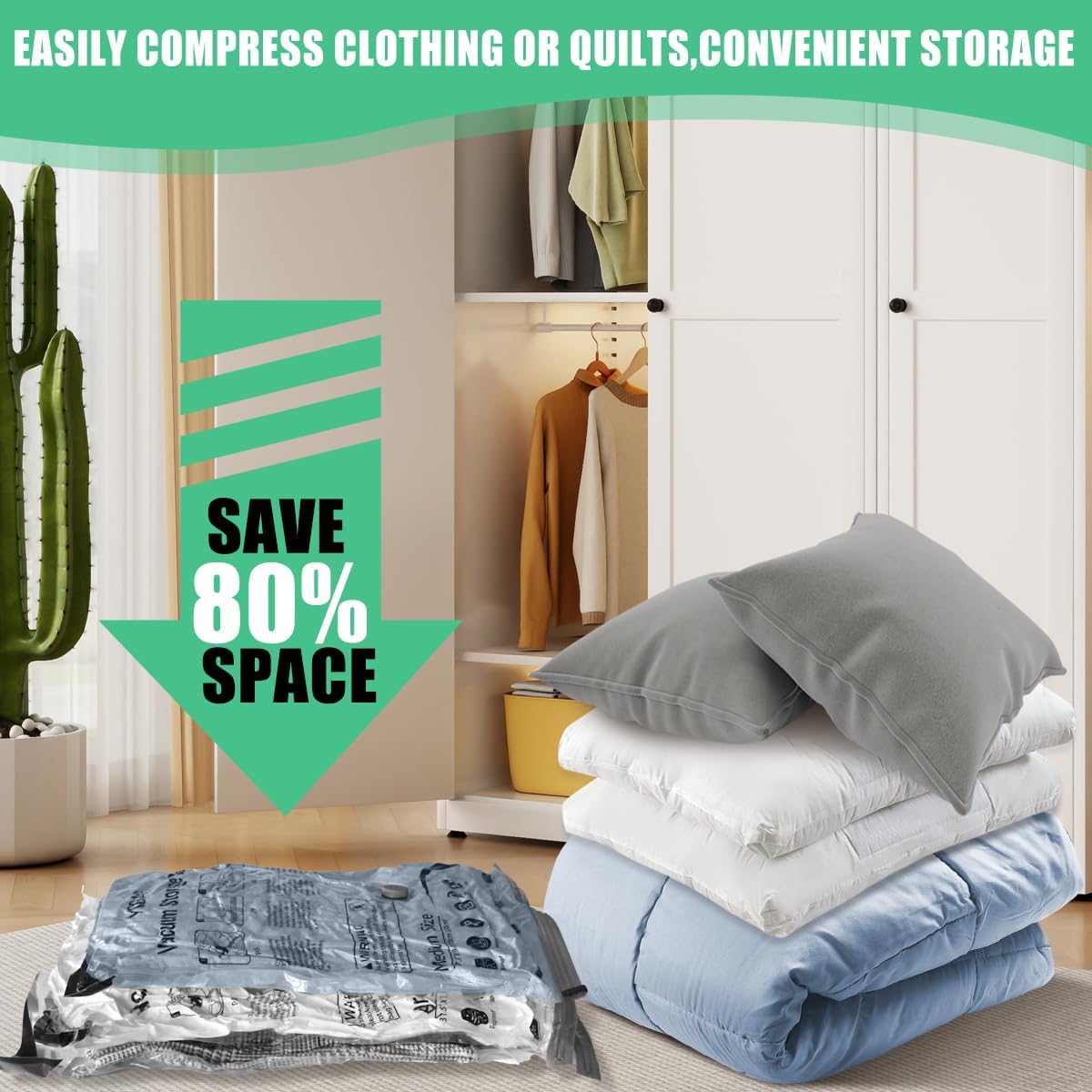 QISF 5 Pack Clear Giant Storage Bags - 40x60 Inches Extra Large Plastic 10 thumbnail image