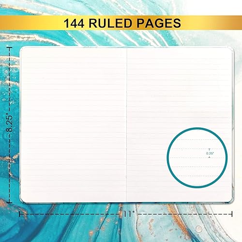 Miniatura 4 de Cuadernodiario rayado  Diario rayado, 8.25 x 5.5 pulgadas, tapa dura, marcapáginas, bolsillo trasero grueso, se coloca plano 360 para escribir