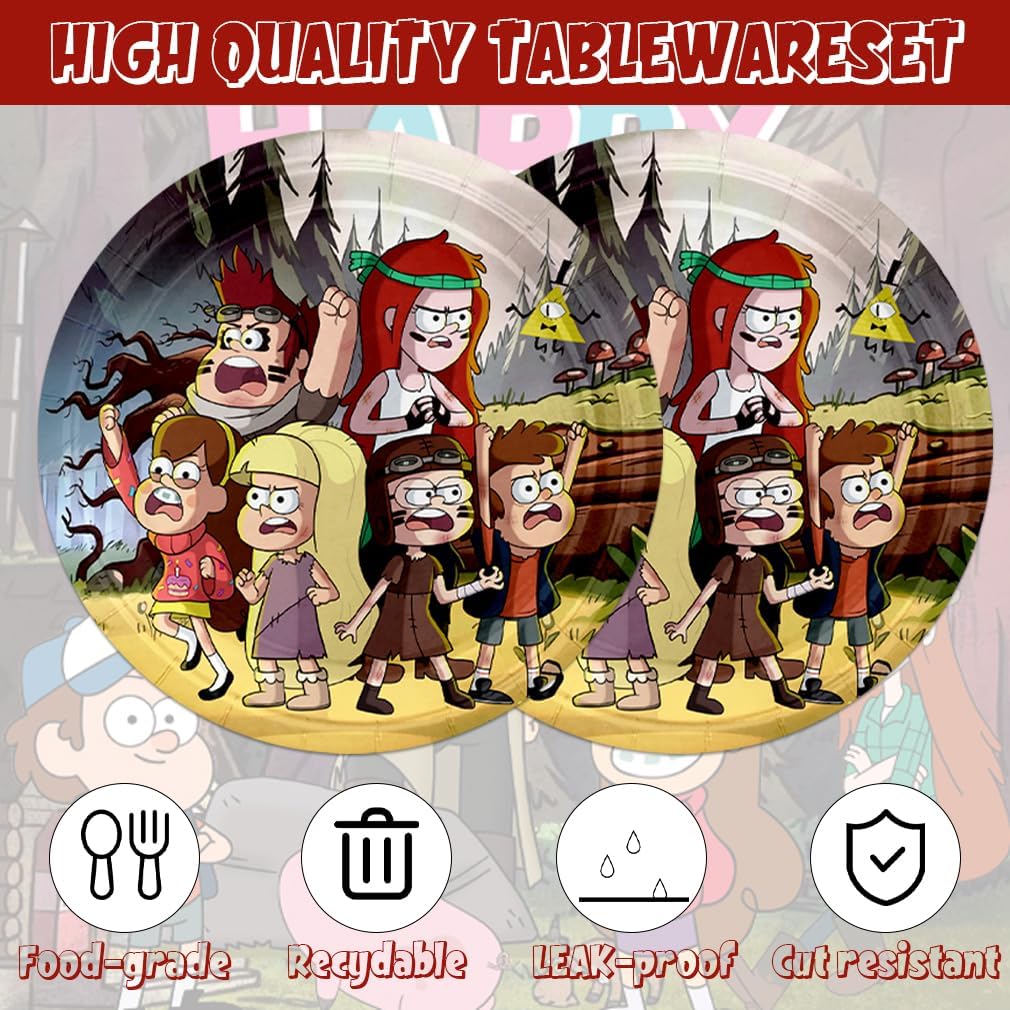 40pcs Falls of Gravity Party Supplies include 20 plates, 20 napkins for Falls of Gravity birthday party decoration