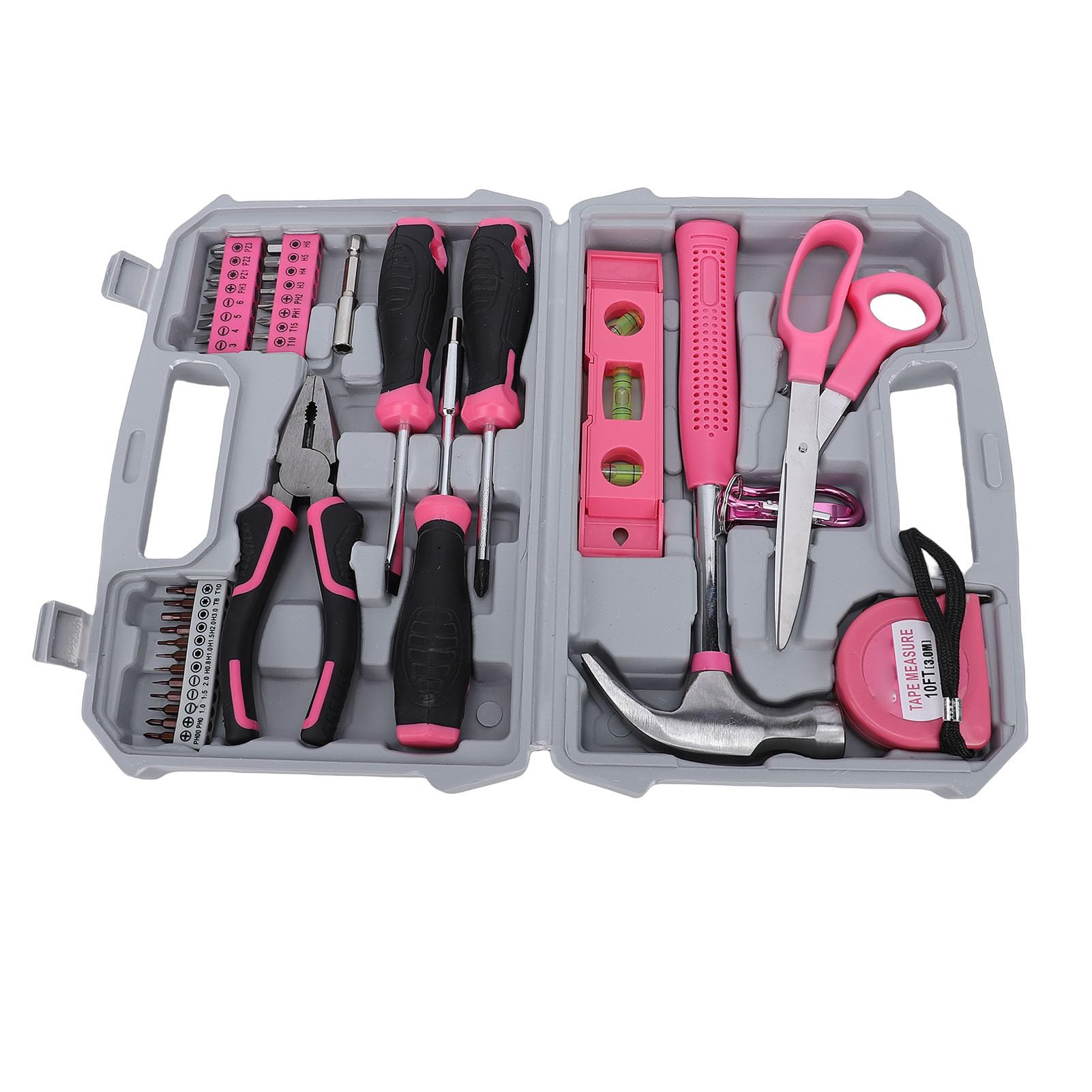 Sonew Set di Attrezzi Manuali con Cassetta degli Attrezzi, Kit di Generici per la Casa da 40 Pezzi per Donne e Uomini, Kit di per Riparazioni Domestiche con Punte per Cacciavite, Martello, Metro a
