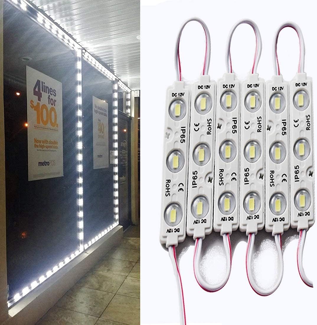 Led Module, LED Windows Lights 6000K 200pcs 99Ft 5730 SMD 150LM Per LED Module IP65 Waterproof for Letter Sign Advertising Signs.(White Light) White 0.96W-200pcs