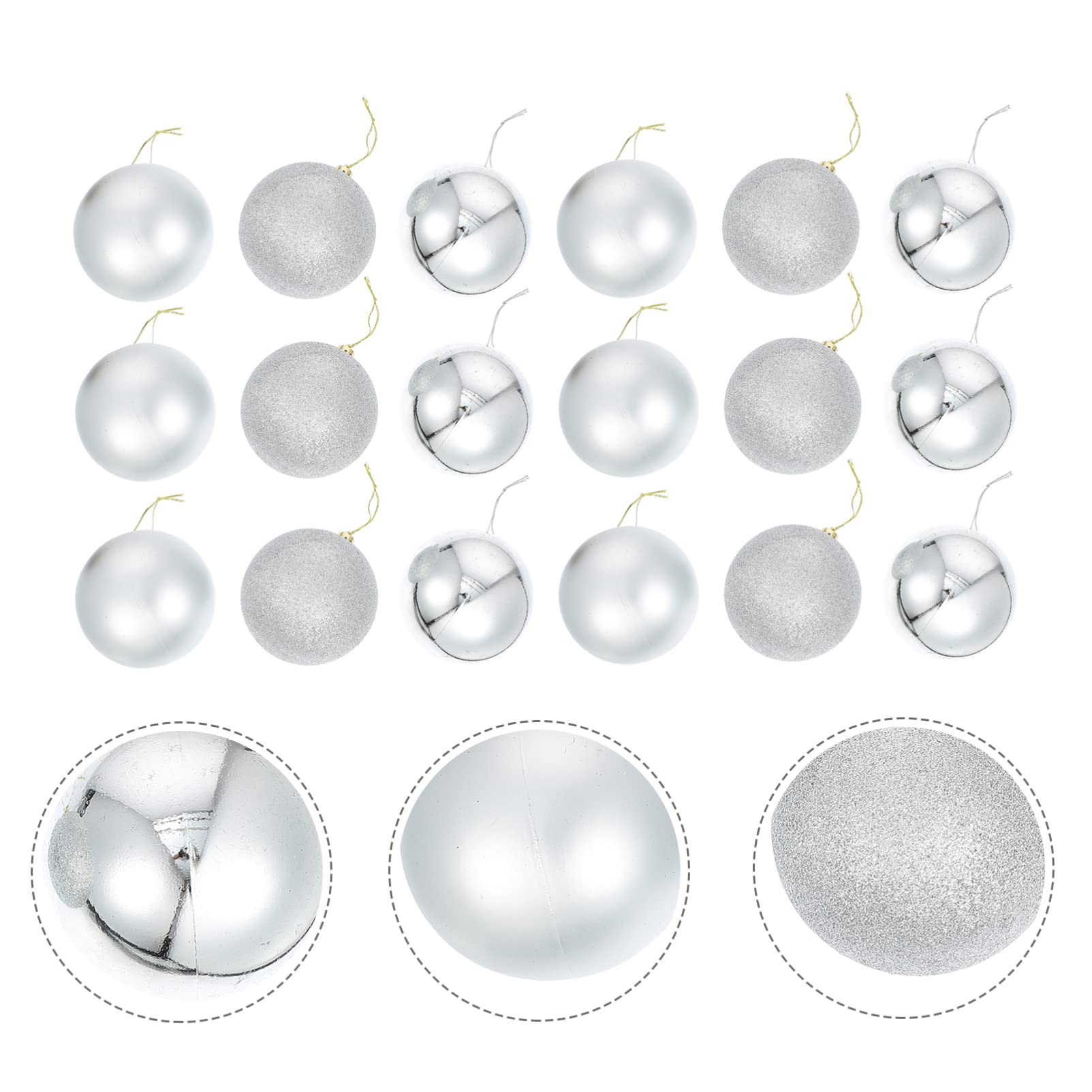 Alipis 24stücke Teiliges Weihnachtskugel-anhänger für Innen und Außenbereich Kleine Dekokugeln Weihnachtsbaumanhänger Langlebig und Robust