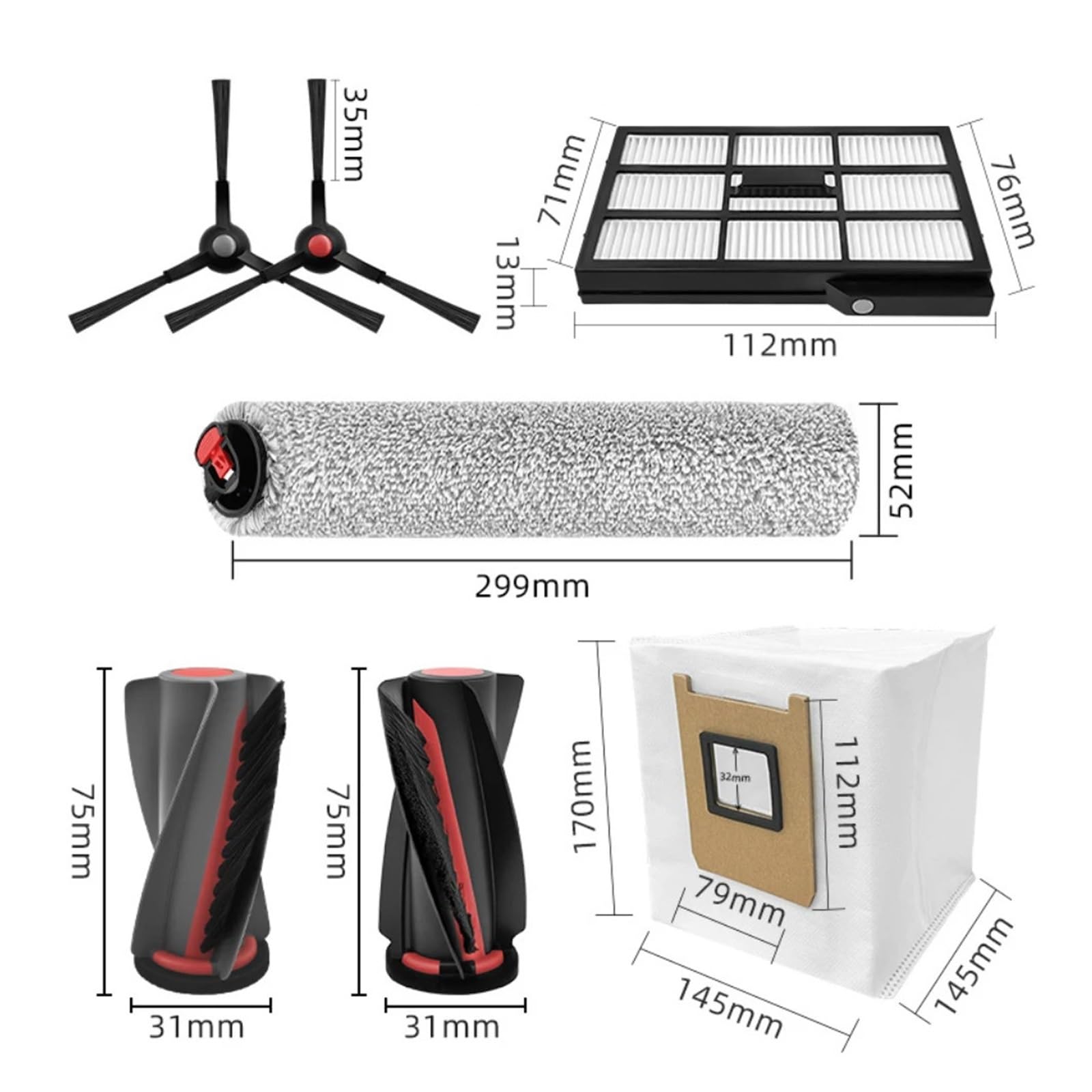 1 Set Parti Robot, Compatibile con Eufy, E28 E25