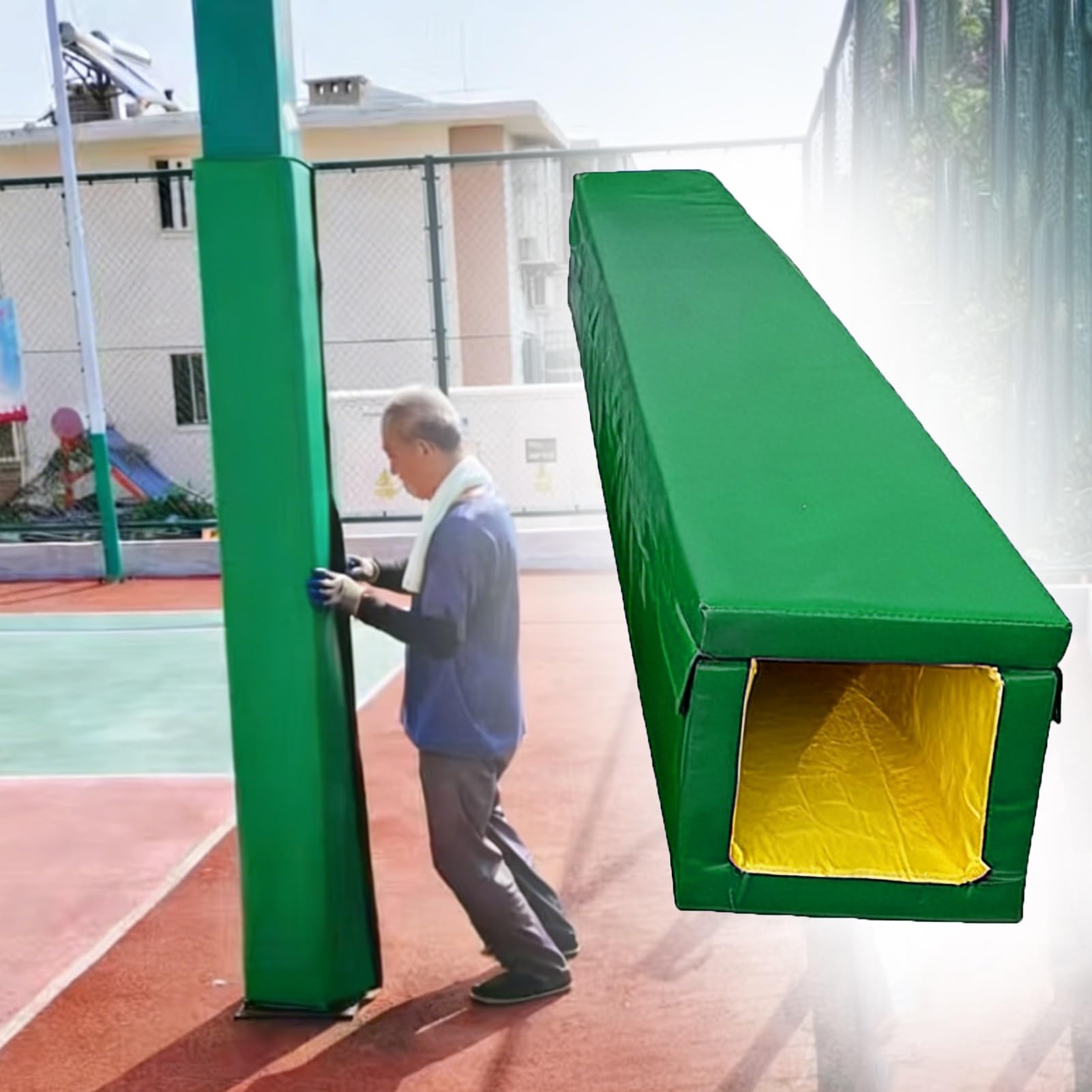 Almohadillas acolchadas para postes de baloncesto de 2,5 cm de grosor, para postes de metal, protección anticolisión para postes cuadrados de aro de baloncesto, fundas de seguridad
