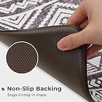 Vista 5 de FRESHMINT Juego de 2 tapetes de cocina antifatiga para piso, impermeables y antideslizantes, estilo bohemio, tapete de cocina acolchado para estar