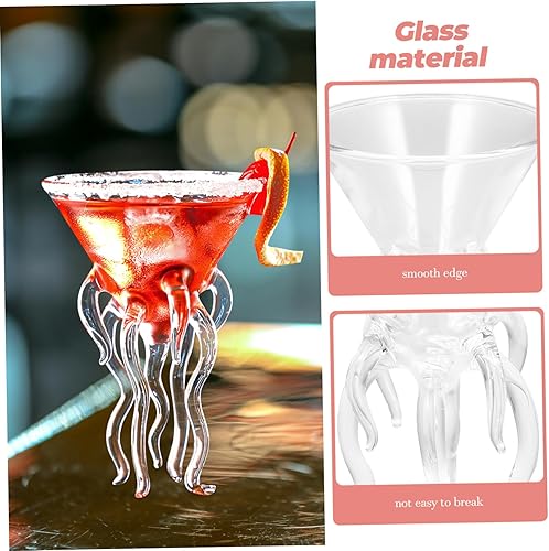 Miniatura 2 de Yardwe Vaso de cóctel, 2 piezas de vidrio alto de cóctel creativo copa de vino de personalidad vaso de jugo para jugo, Margarita