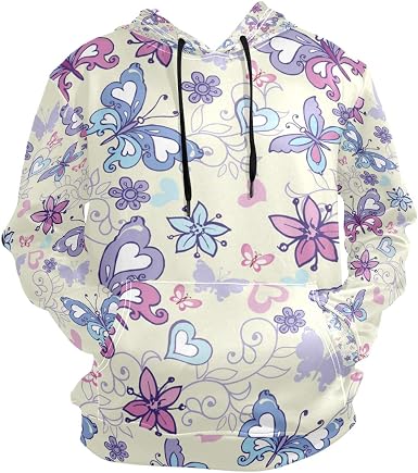 Amazon.com: Sudadera con capucha morada con diseño de mariposas en 3D, con  capucha, para hombres, niñas y niños (tejido de salud) : Ropa, Zapatos y  Joyería