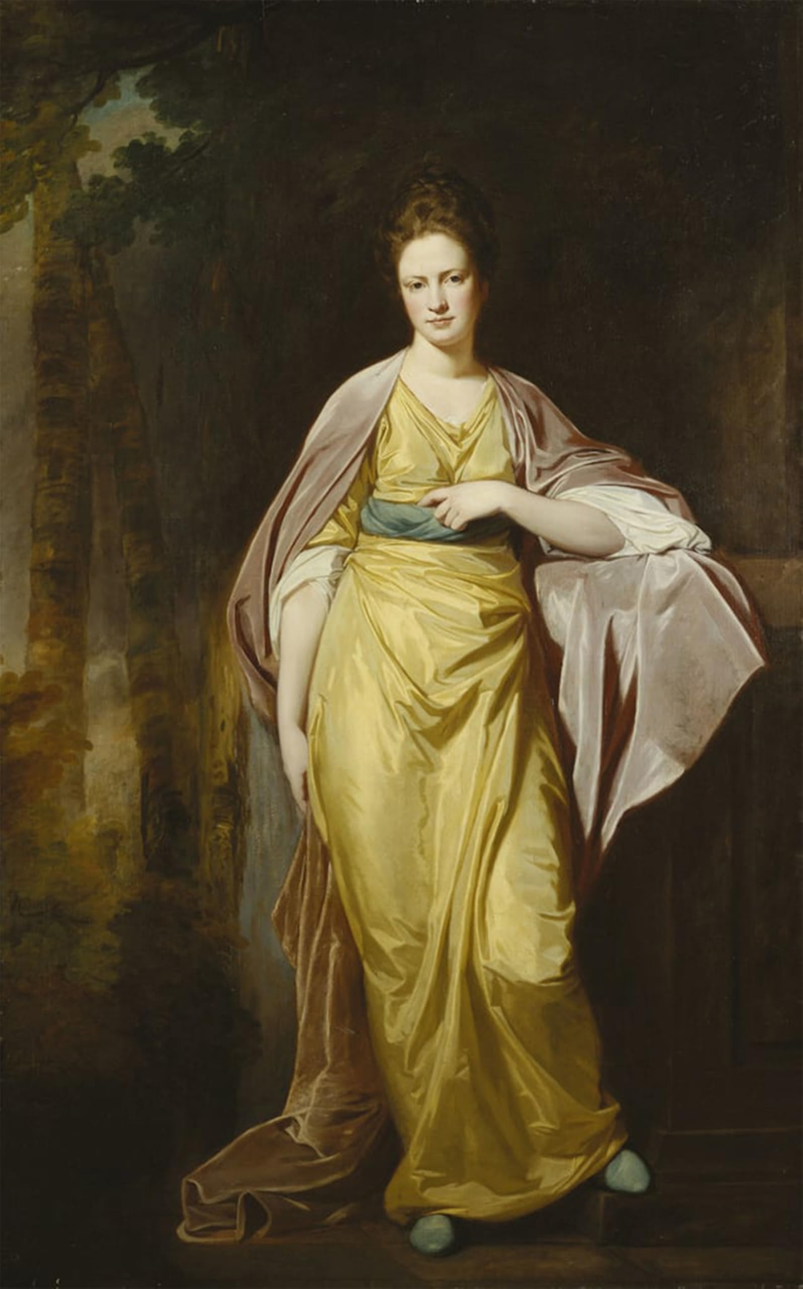 SERENDIPITP Retro Picture Poster Wall Art Pictures Painting Portrait of Mrs Ellen Morewood Standing by George Romney Wall Art Canvas Print for Wall Decor 60x90cm