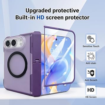iPhone Duoケース 隠しスタンド付き & MagSafe用 パープル