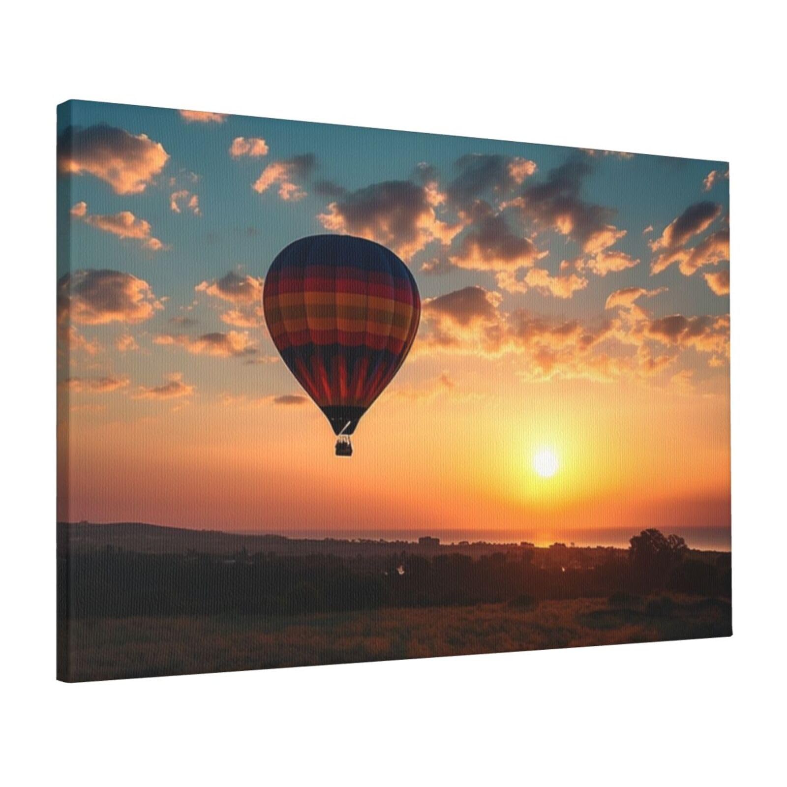 Impression HD montgolfière coucher de soleil : décoration murale de chambre - 8