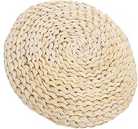 levemolo Handwoven Round Straw Braid Cushion 11.81" Yoga Meditation Seat Pad - Breathable Tatami Floor Pillow with Space Cotton Filling