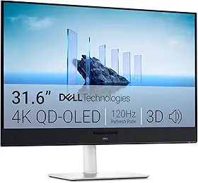 Monitor Dell 32" Plus 4K UHD (3840 x 2160) – 120Hz – QD-OLED 0,03ms com Áudio Espacial 3D e AMD FreeSync Premium Pro – S3225QC