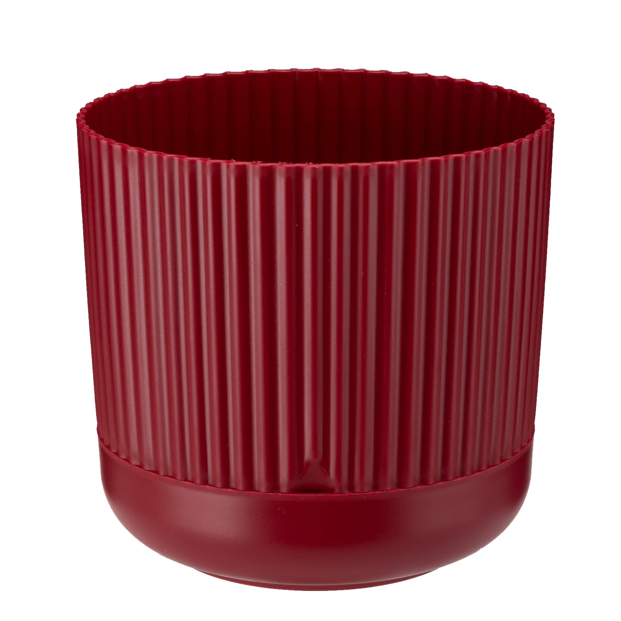 VERDENIA Vaso Per Piante Leggero In Plastica Effetto Legno - Rotondo, Terracotta, Ø30 Cm - Per Interni/Esterni, Senza Fori - 3