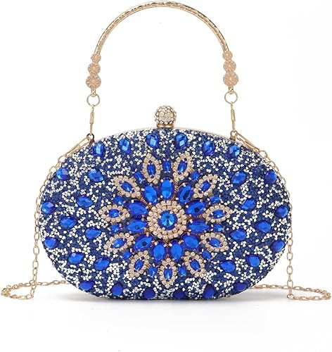 Bolso de mano de noche con diamantes de imitación para mujer, bolsa de mano con diamantes brillantes y brillantes, bolsa de fiesta de boda de cristal