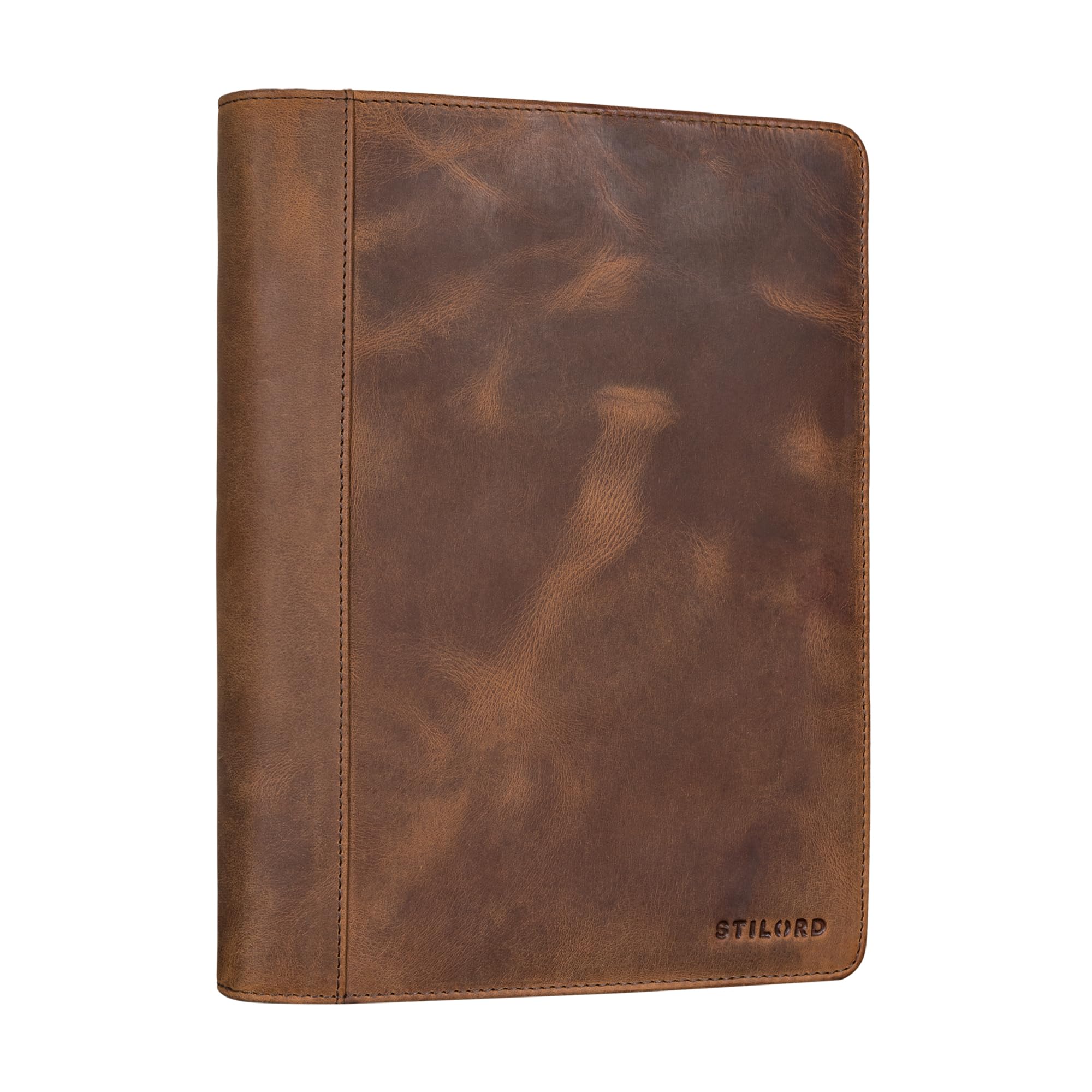 STILORD Leif Conférencier DIN A5 Cuir Véritable Porte-Documents Housse Classeur Portfolio Marron