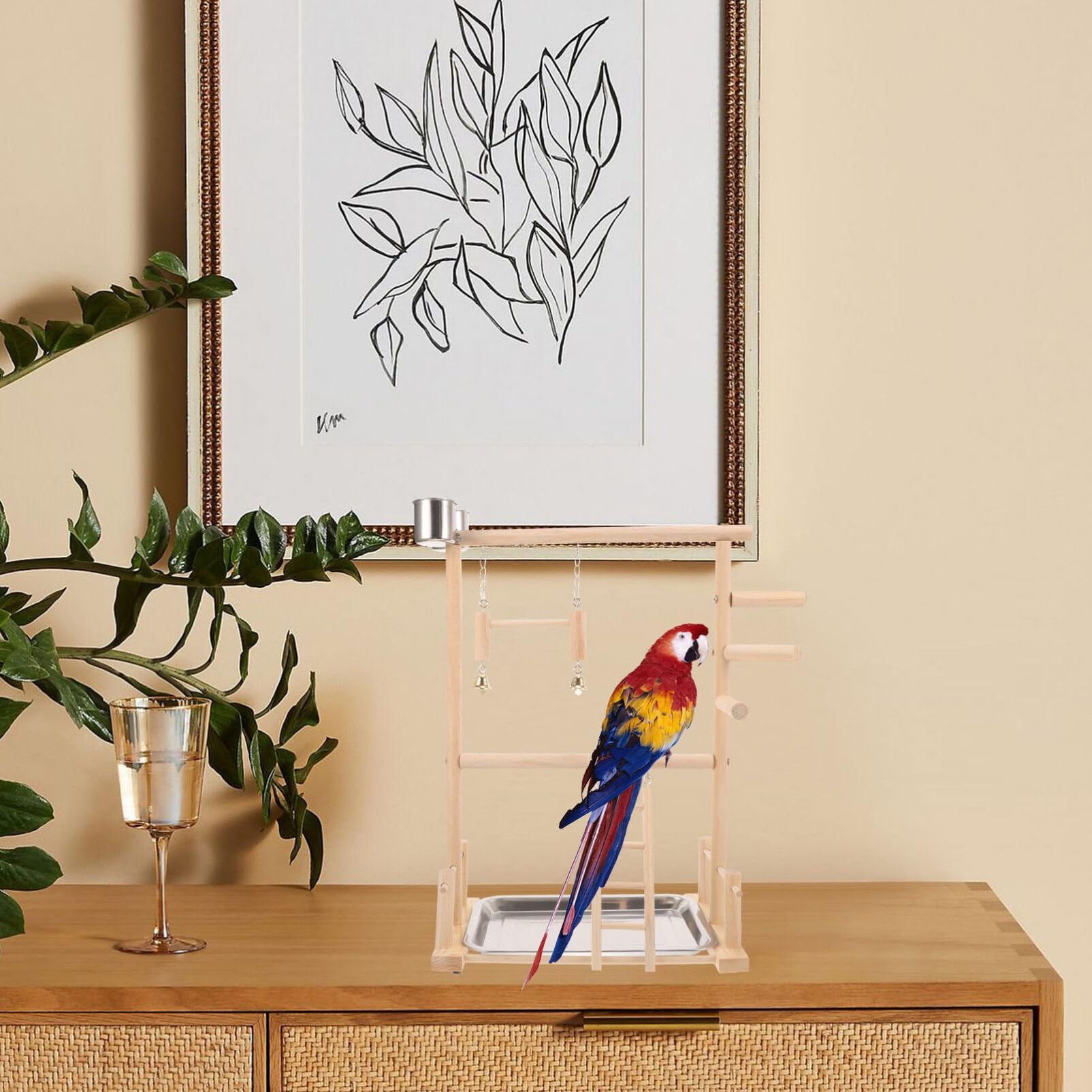 POPETPOP 1juego Soporte De Percha para Aves De Natural Estable y Duradero para Periquitos y Aves Pequeñas para Voladeras y Entrenamiento Casa