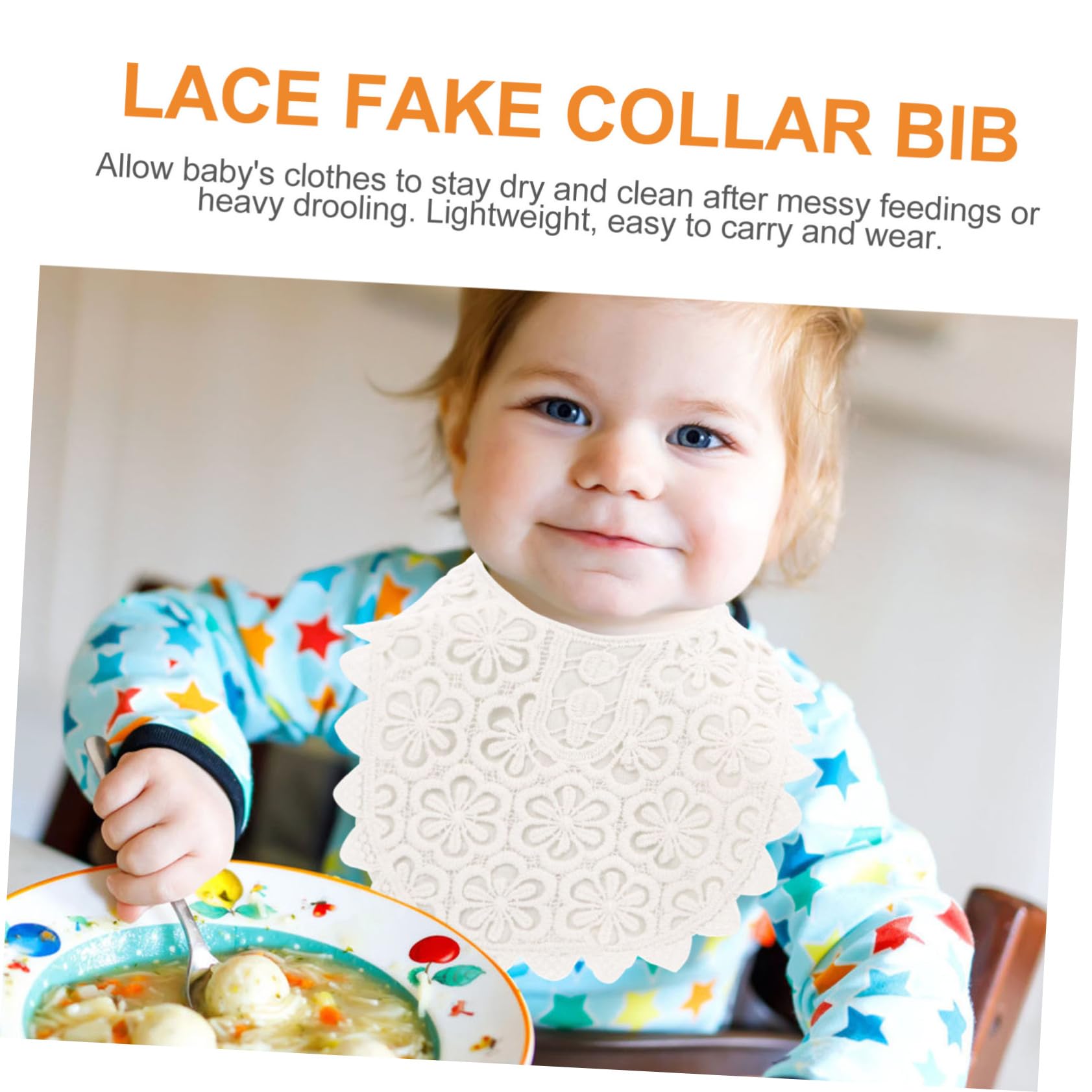 VICASKY 6pezzi Bavaglini Pizzo Per Bavaglini Di Cotone Per Saliva Design Facili Da Lavare e Trasportare Accessori Utile Per