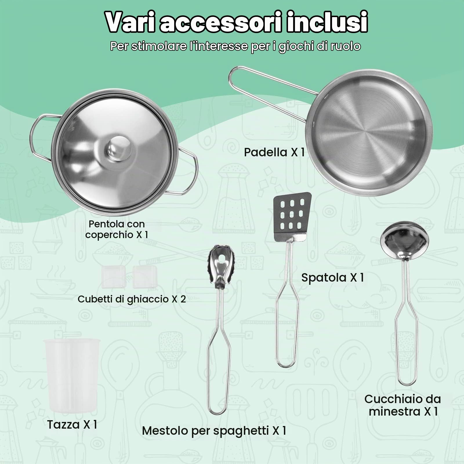 RELAX4LIFE Cucina Giocattolo per Bambini, Mini Cucina in Legno, Suoni e Luci Realistici, Cucina Giocattolo con Lavello, Fornelli, Microonde, Frigorifero, per Bambini 3+ Anni