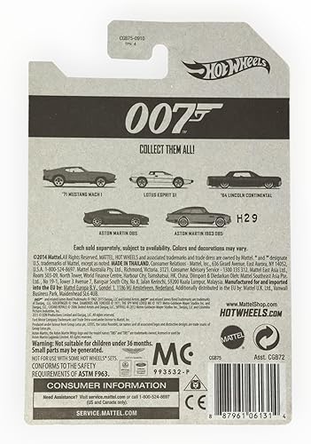 Miniatura 2 de Hot Wheels, 2015 James Bond 007, Goldfinger '64 Lincoln Continental Negro 3/5