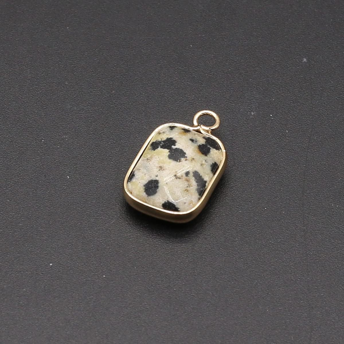 QSLLER 8PCS natural stone pendant rectangle mixed stone link charms agate crystal for jewelry making necklace bracelet - Image 2